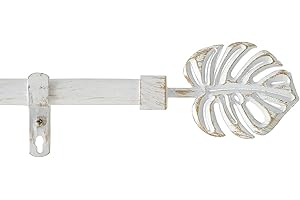 TIENDA EURASIA - Barra Cortinas Extensible, Barras de Cortinas Decorativas, Barra Extensible de Metal con 2 Terminales, Soportes y Tornillos (Blanco-Oro, 120-210 cm)