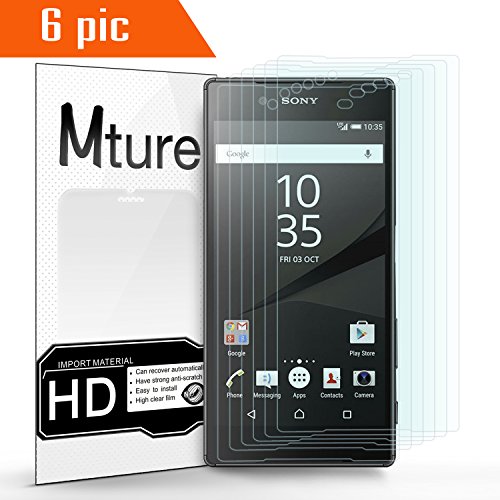 6-pack Sony Xperia Z5 Schutzfolie Mture Displayschutz für Sony Xperia Z5 5.2′ Transparent Schutzfolie Screen Protector Ultra Klar Film Stressfreie, Blasenfreie Installation, Anti-Fingerabdruck High Definition LCD Displayschutzfolie (HD Clear) - 2