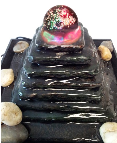 Zimmerbrunnen Feng Shui in Polyresin mit LEDs Pyramid - 3