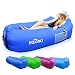 Produktbild Aufblasbares Sofa iRegro tragbarer aufblasbarer Sitzsack mit integriertem Kissen und integriertem Seitentaschen, wasserdichtes air Lounger aufblasbare couch Outdoor Sofa aufblasbar für Camping, Park, Strand, Hinterhof (saphirblau)