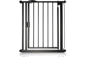 Bettacare Cancello per Animali Auto Close, 68.5cm - 75cm, Nero Opaco, Cancello a Pressione per Cani e Cuccioli, Barriera di Sicurezza per Porte, Corridoi e Spazi