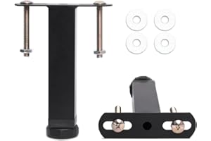 HAOMEO Pieds de Sommier, Pied de Lit, Pieds pour Sommier à Lattes | Hauteur: 25 cm(+2cm) Reglable | Design: Metal Noir | Carré: 3x3cm |pour Les Cadres | avec Boulons M8 | Lot de 2