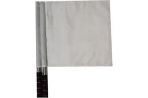 Stormflag 2pcs Sport Schiedsrichter Flaggen mit Metall Pole Foam Griff Fußball Hand Flaggen Rugby Linesman Flaggen Schiedsrichter Assistant Equipments kleine Signalflagge für Sportwettbewerb(weiß)