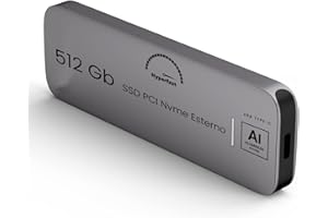 MULTIMEDIA SHOPPING SSD esterno portatile da 512 Gb, fino a 1050 MB/s Unità a stato solido esterna USB 3.2 Gen2 ultra veloce Mini SSD esterno USB-C per laptop, dispositivi di tipo C, garanzia Italiana