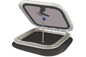 Mosquito net/bug screen for boats by Waterline Design. Set up from the inside with magnet or suction cup. Fits all brands of small hatches (hatch is not included) (#1405).