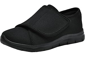 EAGSOUNI Zapatos Diabéticos para Mujer Extra Anchas Sandalias de rehabilitación Zapatillas para Caminar Ajustables Antideslizantes Respirable Ortopédico Aliviar el Dolor de Pies