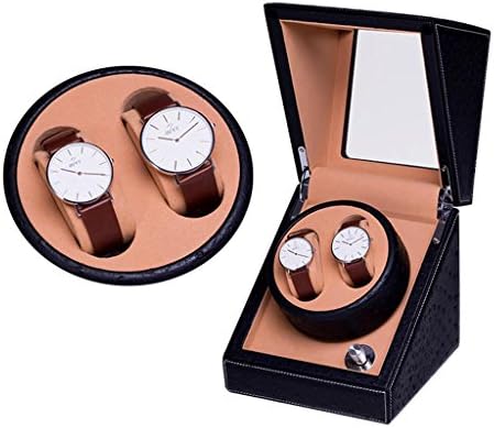 SSQCXO Watch Winders, 2 Position Black and Brown Multi-Mode Control Mute No Radiation Watch Automatic Winding box , honorable black