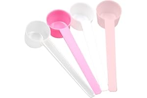 BESMRPG 4 Stück Messlöffel Gramm,Waschmittel Dosierhilfe,Waschpulver Dosierer,30g Pulver Behälter,Dosier-löffel 5g,Scoop Löffel Dosierlöffel für Proteinpulver Kaffee,Transparent mit Skala 3g Waagen