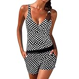 push up soft cups mit bügel neckholder damen bikini push up set top und hose damen bikinihose high waist tankinihose breiter bund hoch geschnitten damen bikini set mit bügel gepolstert streifen und polka dots push up bikini neckholder