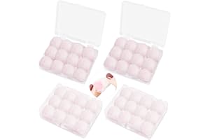 HEQISHUN 24 Pairs Wax Ear Plugs for Sleeping Noise Cancelling Reusable Wax Earplugs for Swimming, Cotton Wool Ear Plugs
