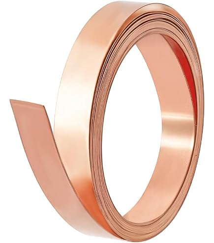 Produktbild von Kupferblech-Rolle 1000x25x0,5mm – Poliertes Kupferband Für Handwerk, Elektronik, Dichtungen & Gravuren