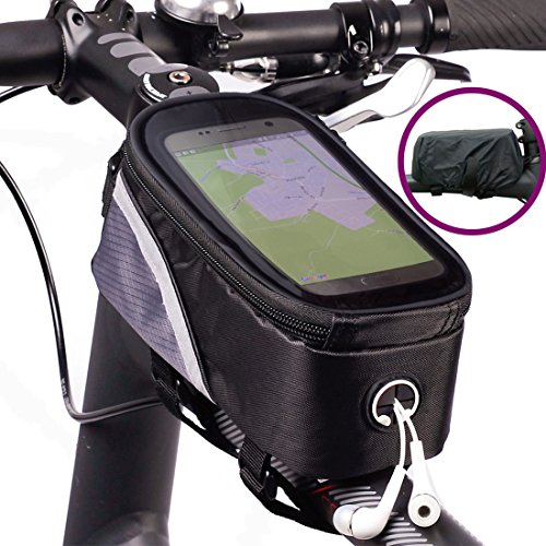 BTR - Alforja Bolsa Funda Móvil para Tubo Superior de Cuadro de Bicicleta - Impermeable. Grande 1ª generación