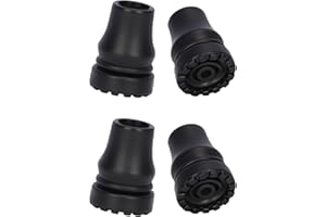 supregear Embout de Canne 19 mm, 4 Packs D'embouts de Canne de Rechange en Caoutchouc Antidérapant pour Canne Standard de 19 mm de Diamètre, Noir