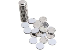 UNFAIRZQ Lot de 20 petits badges ronds aimantés pour loisirs créatifs et autres étiquettes rondes ou petites, taille unique, Alliage