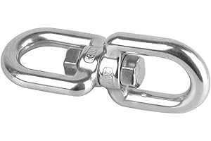 LINGJIONG Giunto girevole in acciaio inox, gancio ad anello girevole a 8 cifre, girevole a 360°, resistente anello girevole in acciaio inox 304, gancio girevole su entrambi i lati