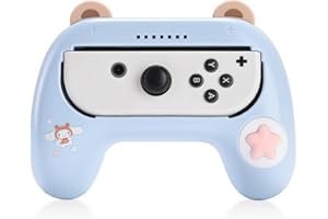 Kuitmor Hand Grip for Switch Joystick, Wear-Resistant Grip Controller, Comfortable Silicone Joy Con Holder for Switch/OLED, 1pc (Blue)