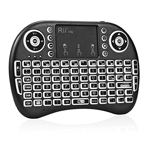 Rii mini i8s Mini teclado Inal  mbrico  Layout Espa  ol  - 2 4GHz Mini Teclado retroiluminado ergon  mico con doble rat  n touchpad para Smart TV  Mini PC Android  Pad  Andriod   Google TV Box  Raspberry PI