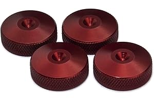 PrecisionGeek - Podkładki Pod Kolce Głośnikowe Średnica 20mm L- 8mm, Aluminium Czerwone (4 sztuki)
