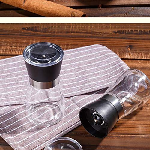 Romote EIN Glas Küche Salz Pfeffer Shaker auf der Oberfläche von Edelstahl-Fräsmaschine Salzvermahlung – Bild 3