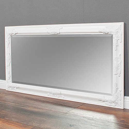 WANDSPIEGEL Weiß-Pur BAROCK DESIGN SPIEGEL POMPÖS HOLZRAHMEN Bessa 100x50cm - 3