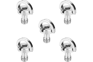 FOTOBETTER Edelstahl D-Schaft D-Ring 1/4 Zoll Kamera Schraube Stativ Befestigungsschraube Schnellverschluss Rändelschraube Adapter für Kamera Stativ Einbeinstativ Schnellwechselplatte