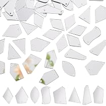 200 Stück Sechseckige Acryl-Spiegel Zum Aufnähen, 20x17,5 Mm, Silber – Für Kleidung & DIY