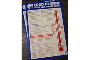DAVE CHARLES DESIGNS Pack of 2 food hygiene poster. what you should know temperature Posters. 200mm x 300mm Self adhesive Vinyl Kitchen Signs (2) Health and safety poster.