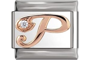 Italian Charms Rose Gold Letter A-Z Charm Link fits all 9mm Bracelet - UK stock
