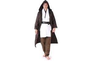 AENEY Jedi Costume Adult,Tunic Hooded Robes Medieval Fancy Dress Halloween Cosplay Masquerade Party Costume Full Set