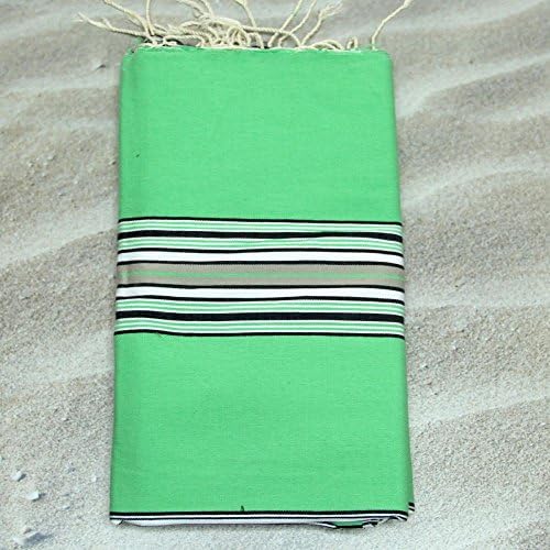 Seville Green - 100% Cotton Fouta Hammam Towel, 100 cm x 200 cm, probably the most versatile towel you will ever buy for yourself or a gift. Ideal for the beach, bath, swim towel + more.