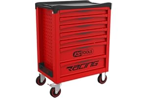 KS Tools 855.0007 - Servante d’Atelier Vide de la Gamme Racing - 7 Tiroirs à Ouverture Totale - Desserte Outils avec Système de Fermeture Centralisée Serrure Latérale - Glissière à Roulements à Billes