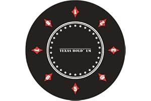 Fiita Texas Holdem Pokermatte 60/80/100cm Rund Tragbarer Pokertisch Pokerteppich Deco Layout Druck für 8 Spieler Spiellayout-Matte mit Tragetasche zum Spielen von Karten Pokertuch