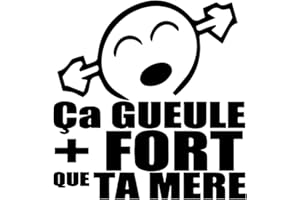 STICK CRÉA Sticker autocollant Carrosserie JDM Humoristique ça Gueule Plus Fort Que Ta Mère ! ref: v24 (Noir)