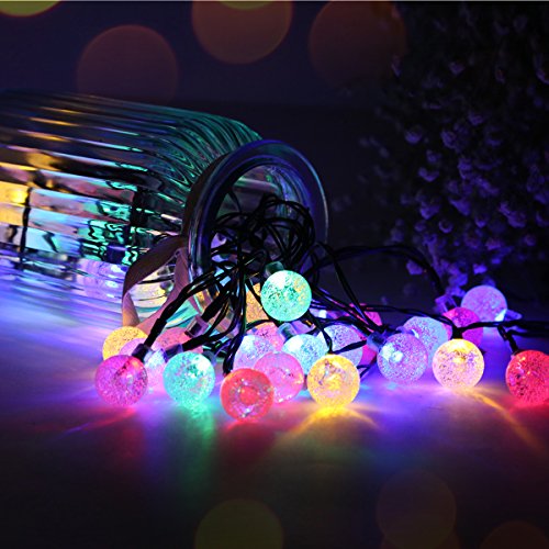 Panpany 50 LED Solar Lichterkette 7m Outdoor Lichter Multi-color Kristall Weihnachtskugel Kugel Licht für drinnen , Garten, zuhause, Rasen, Party oder Feriendekoration - 5
