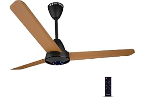 Colorbot Helix BLDC Ceiling Fans 1200mm | BEE 5 Star Rated Power Saver | AeroQuiet+ Technology | 370 RPM | Remote Control (Boost, Timer, LED, Reverse Mode) | 4 Years Warranty (Urban Oak)