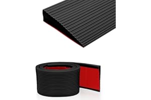 MIUUIPI Türschwellenrampen, PVC Rollstuhlrampe, Schwellenrampe, rutschfeste Oberfläche, Gummirampe Auffahrrampe Schwellenrampe für Rollstuhl, Rollator oder e Scooter, Kinderwagen (Schwarz, 150X8X2.5CM)