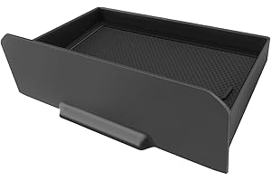 LANGBEAN Central Console Storage Box for Dacia Duster 2024 2025, Central Console Sliding Drawer with Anti-Slip Mat, Hidden Sliding Organizer