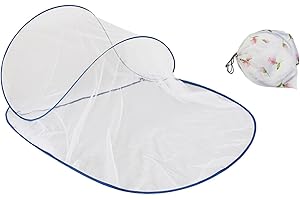 FUFUPAW Zanzariera da viaggio, zanzariera pieghevole matrimoniale con bordo blu, 140 x 50 x 45 cm, grande zanzariera da viaggio per casa, scuola e campeggio, pratico regalo per tutte le occasioni