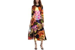 Desigual Sukienka Kobiety Damska tkana sukienka z długim rękawem