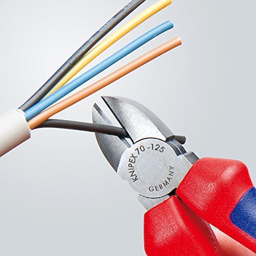 KNIPEX 70 02 125 Seitenschneider, präzises Schneiden bis Ø 3,0 mm, mit Mehrkomponenten-Griffhüllen, 125 mm - 4