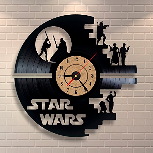 Schwarz Wanduhr Star Wars Vinyl Record Design-