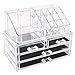 Produktbild HOMFA Elegant Kosmetik Organizer Make up Kosmetik Aufbewahrung Makeup mit 4 Schubladen und 16 Abteile