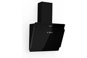 Klarstein Dunstabzugshaube, Abzugshaube Kopffrei, Leiser Dunstabzug, Dunstabzugshaube mit Filter, Wandhaube mit 3 Stufen, Dunstabzugshaube Abluft, Dunstabzugshaube 60 cm, 350 m³/h, 68 Watt, Schwarz