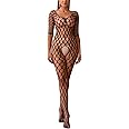 Bommi Fairy Women’s Lingerie Sexy Fishnet Nightwear Long Sleeve Babydolls Party Dress Mesh Stockings Tights One Size Stretchy Bottoming Suit