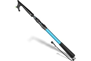 SAN LIKE Gancio Telescopico per Barca per l'attracco Accessori per Barche,Mezzo Marinaio per Barche, Nautica Sccessori Barche di Attracco, Boat Hook in Alluminio con Perline Luminose, 2M Blu