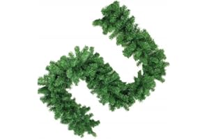 ‎FKL DESIGN HOME DECO 270cm Weihnachtsgirlande Dicke Tannengirlande Weihnachtsdeko Grüne Tannenzweige 270 Spitzen - Tannen Girlande als Weihanachtskranz - Weihnachten, weihnachtsdeko aussen, innen, amerikanisch