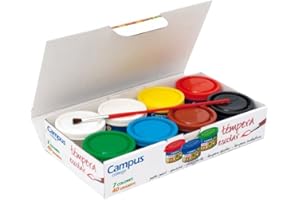 HAHAHAPPY Caja Temperas Campus 7 Botes (40gr/Color) + Pincel