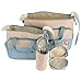 SODIAL(R) 5pcs Baby Changing Diaper Nappy Bag Mummy Shoulder Handbag Set Sky Blue