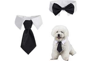 JOCXZI nœuds Papillon réglables,Cravate pour Chien, pour Chien et Chat,avec Boucle réglable,Nœud Papillon,pour Mariage, Anniversaire,2 pcs