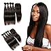 Produktbild Brasilianische glatte Haarsträhnen und Verpackung 4 Strähnen Menschliche Echthaare natürlche Lace Verpackung freier Teil natürliche Farbe 22 24 26 28 +20